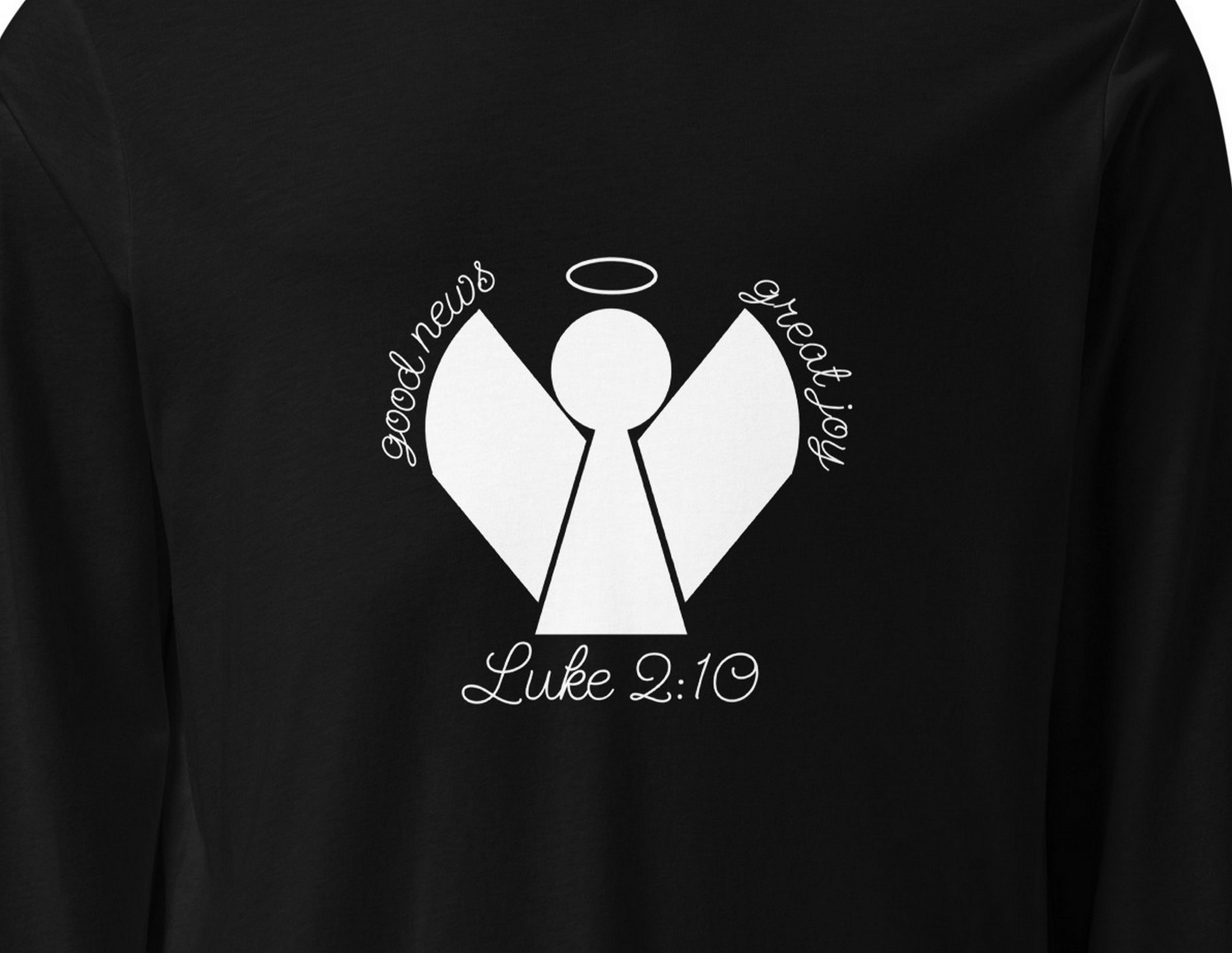 Women's Christmas Angel Long Sleeve Tshirt Luke 2